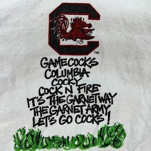 Vintage, South Carolina gamecocks cocky Garnet white cotton linen dish,Tea towel